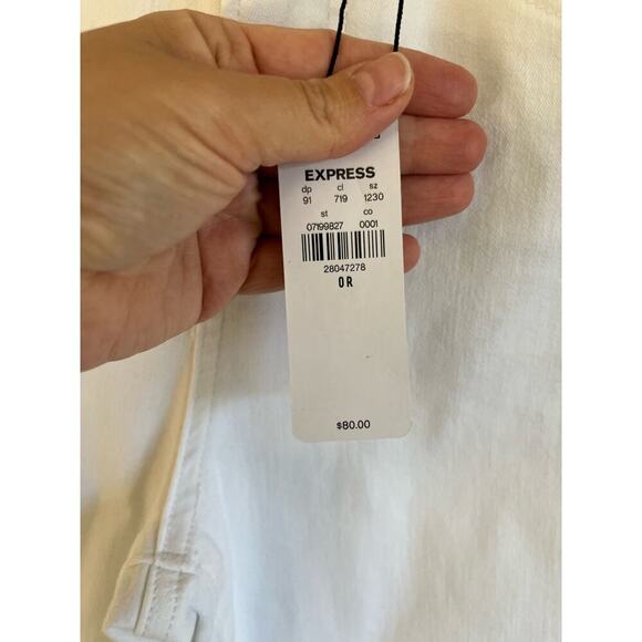 Express High Waisted White Supersoft Skinny Jeans, Size 0R - Picture 9 of 11